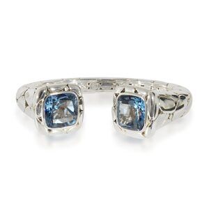 John Hardy Coated Topaz Batu Kali Hinged Cuff in Sterling Silver